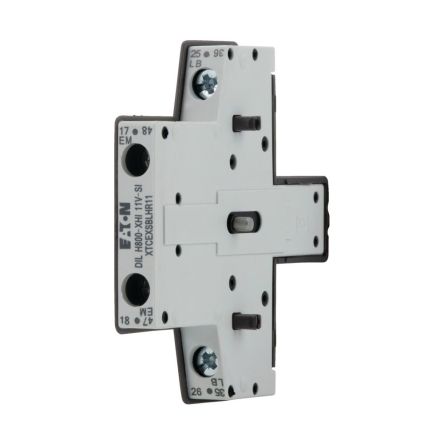 Eaton Auxiliary Contacts Module, 2 Contact, 1N/O+1N/C, Side Mount, Eaton Moeller DILH DILH [199560 DILH800-XHI11V-SI]; 251-049