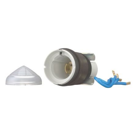 Eaton, Panel Mount White LED Indicator, 22.5mm Cutout, IP67, IP69K, Dome [208692 L-W]; 251-076