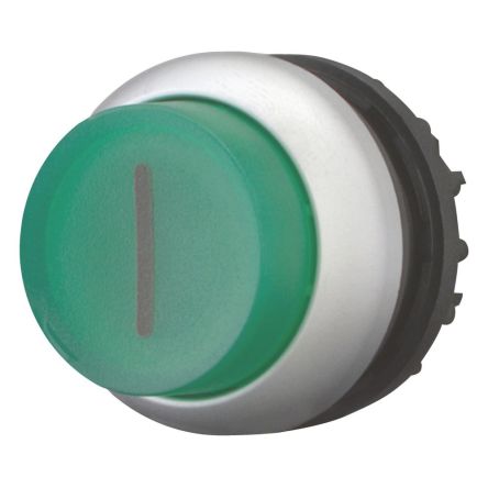 Eaton series M22 Series Illuminated Illuminated Push Button Switch, Momentary, Threaded, 22.5mm Cutout, Green LED, 24V, [216977 M22-DLH-G-X1]; 251-392