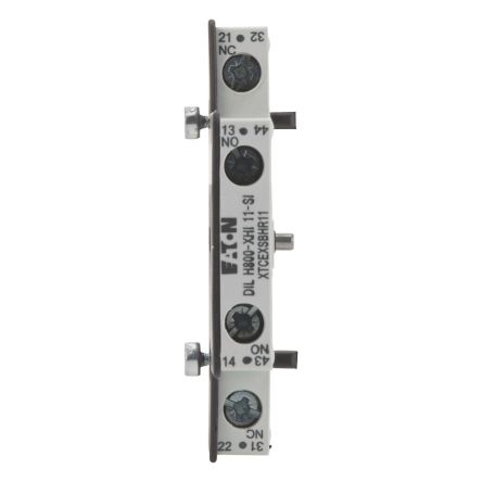 Eaton Auxiliary Contacts Module, 2 Contact, 1NC, 1NO, Side Mount, Eaton Moeller DILH DILH [199558 DILH800-XHI11-SI]; 252-083