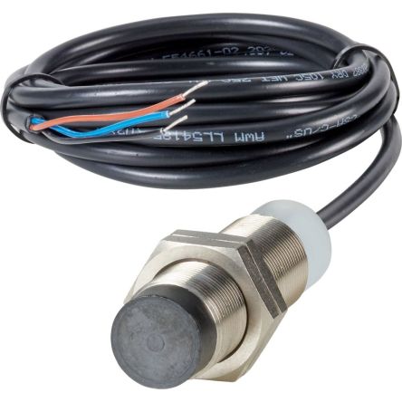 Eaton Inductive Threaded Barrel Proximity Sensor, M18, 8 mm Detection, PNP NO, 48 V [197801 E57P-18UPN8-C2]; 252-234