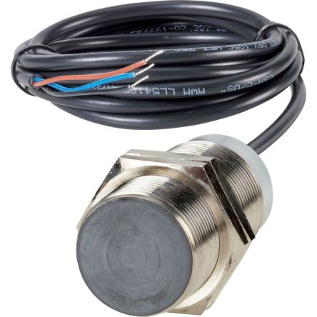 Inductive Threaded Barrel Inductive Proximity Sensor, M30, 10 mm Detection, PNP NC, 30 V [197747 E57G-30SPC10-C2]; 252-436