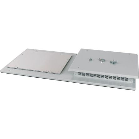 xEnergy Series RAL 7035 Steel Roof Plate, 82mm H, 482mm W, 907mm L for Use with Enclosure Mounting [192871 XAD-SPL-1006/400]; 252-451