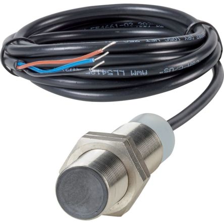 Inductive Threaded Barrel Inductive Proximity Sensor, M18, 5 mm Detection, PNP NO, 30 V [197793 E57P-18SPN5-C2]; 252-723
