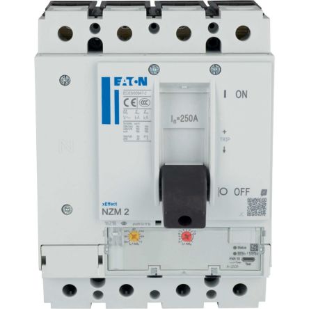 Eaton Moeller NZM MCCB Molded Case Circuit Breaker 4P 250A, Breaking Capacity 3 kA, Fixed Mount [193368 NZMH2-4-AX250]; 252-745
