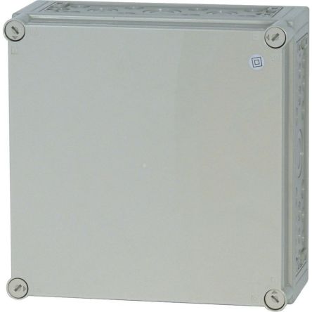 xEnergy Safety Series Light Grey Plastic General Purpose Enclosure, IP65, IK10, Flanged, Light Grey Lid, 375 x 375 x [194615 CI44E-150-RAL7035]; 252-789