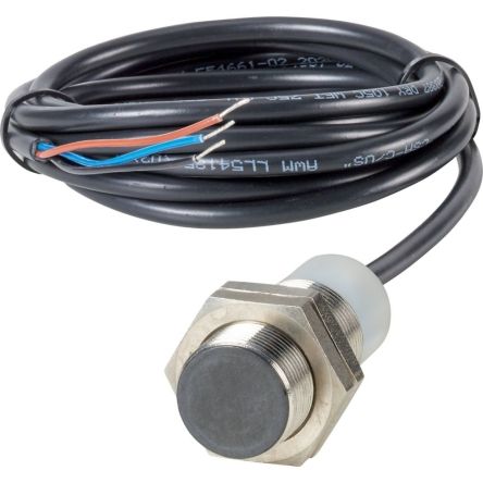 Inductive Threaded Barrel Inductive Proximity Sensor, M18, 5 mm Detection, PNP NO, 48 V [197841 E57PS-18SPN5-C2]; 253-035