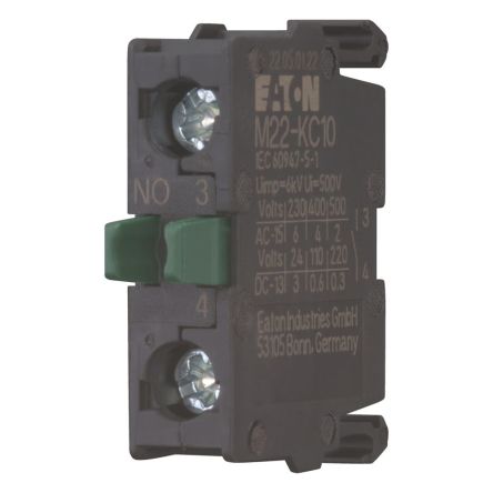 Series M22 Series Contact Block, 240V, 1NO [216381 M22-KC10-GVP]; 253-283