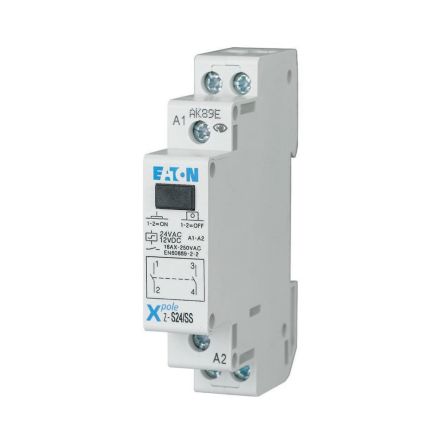 Eaton DIN Rail Impulse Relay, 24V ac Coil, 16A Switching Current, DPST [265537 Z-S24/SS]; 253-599