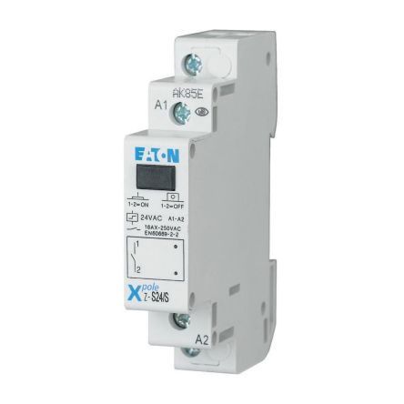 Eaton DIN Rail Impulse Relay, 24V ac Coil, 16A Switching Current, SPST [265535 Z-S24/S]; 253-826