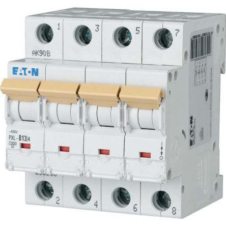 Eaton xPole - PXL PXL MCB, 4P, 13A Curve C, 400V AC, 10 kA Breaking Capacity [236614 PXL-C13/4]; 253-922