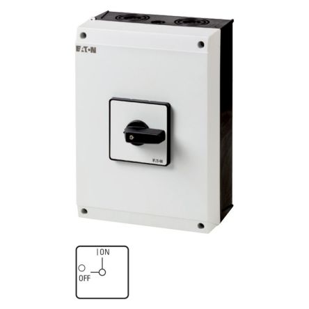 Eaton T5B Series Short Thumb Grip Switch, IP65, 3P, 690V ac ac Max, 63A Max [223007 T5B-4-11/I4]; 253-978