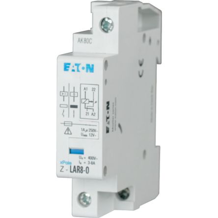 Eaton DIN Rail Relay, 250V Coil, 8A Switching Current, NC [248256 Z-LAR8-O]; 254-063