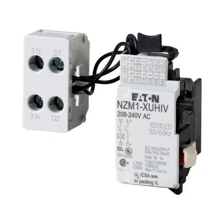 Eaton NZM Undervoltage Release for use with Circuit Breaker [259537 NZM1-XUHIV110-130AC]; 254-106