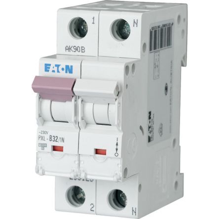 Eaton xPole - PXL PXL MCB, 1P, 32A Curve C, 400V AC, 10 kA Breaking Capacity [236170 PXL-C32/1N]; 254-120