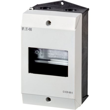 Eaton CI-K Series Black, Light Grey Plastic General Purpose Enclosure, IP30, IK06, Light Grey Lid, 160 x 100 x 80mm [229309 CI-K2H-80-A]; 254-208