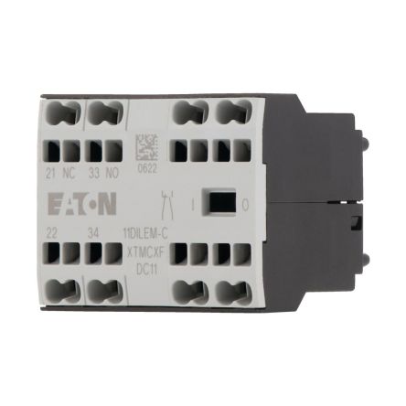 Eaton Auxiliary Contact, 2 Contact, 1 N/C, 1 N/O, Front Fastening, DILEM [230255 11DILEM-C]; 254-225