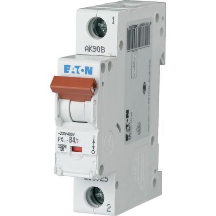 Eaton xPole - PXL PXL MCB, 1P, 4A Curve B, 230V AC, 10 kA Breaking Capacity [236025 PXL-B4/1]; 254-398
