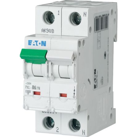 Eaton xPole - PXL PXL MCB, 1P, 6A Curve B, 230V AC, 10 kA Breaking Capacity [236114 PXL-B6/1N]; 254-401