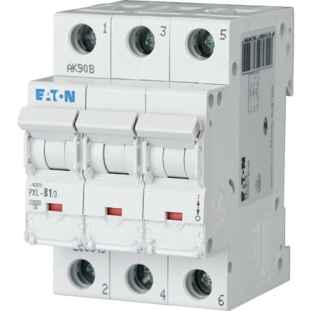 Eaton xPole - PXL PXL MCB, 3P, 1A Curve B, 400V AC, 10 kA Breaking Capacity [236349 PXL-B1/3]; 254-621