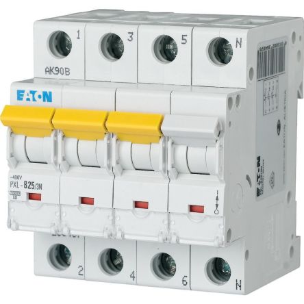 Eaton xPole - PXL PXL MCB, 3P, 25A Curve B, 400V AC, 10 kA Breaking Capacity [236487 PXL-B25/3N]; 254-624