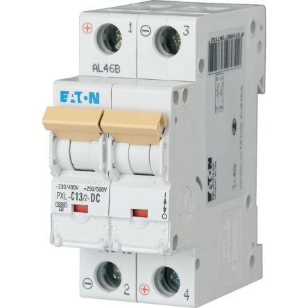 Eaton xPole - PXL PXL MCB, 2P, 13A Curve C, 440V AC, 48V DC, 10 kA Breaking Capacity [236715 PXL-C13/2-DC]; 254-640