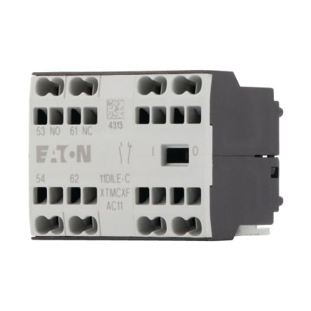 Eaton Auxiliary Contact, 2 Contact, 1 N/C, 1 N/O, Front Fastening, DILE [230257 11DILE-C]; 254-694