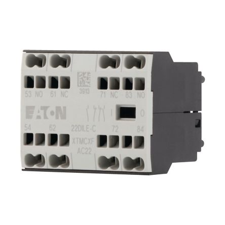Eaton Auxiliary Contact, 4 Contact, 2 N/C, 2 N/O, Front Fastening, DILE [230260 22DILE-C]; 254-696