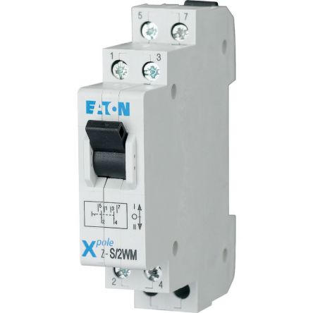 Eaton 2 Pole DIN Rail Changeover Switch - 20A Maximum Current, IP40 [248346 Z-S/2WM]; 254-734