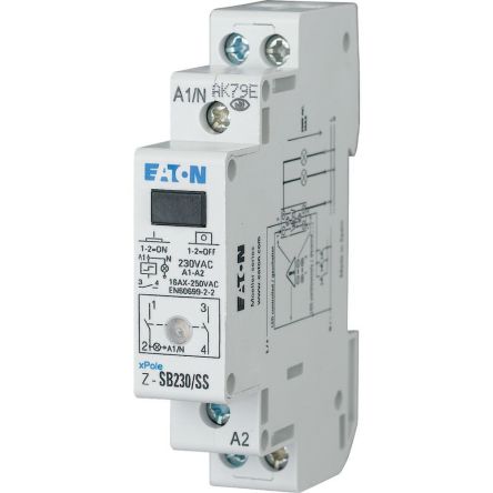 Eaton DIN Rail Impulse Relay, 230V ac Coil, 16A Switching Current, DPST [265301 Z-SB230/SS]; 254-829
