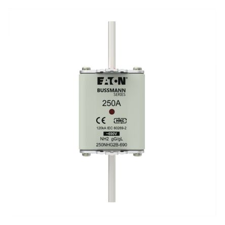 Eaton 250A NH Fuse, 71 x 54 x 150mm, 690V ac [250NHG2B-690 NH FUSE 250A 690V gG SIZE 2]; 254-892