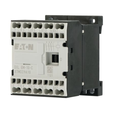 Eaton Contactor, 380/440 V Coil, 3-Pole, 42 A, 4, 1N/O, 420 V [231661 DILEM-10-C(380V50HZ,440V60HZ)]; 255-029
