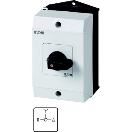 Eaton, 3P 3 Position 90° Star Delta Cam Switch, 690V ac, 20A, Short Thumb Grip Actuator [222726 T0-4-8419/I1]; 255-335