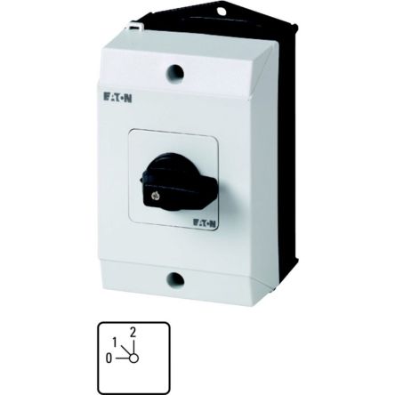 Eaton, 2P 3 Position 45° Multi Step Cam Switch, 690V (Volts), 20A, Short Thumb Grip Actuator [222620 T0-2-8312/I1]; 255-484