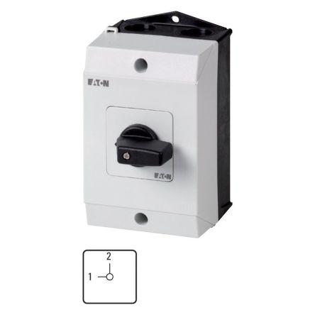 Eaton, 2P 3 Position 90° Changeover Cam Switch, 690V (Volts), 20A, Toggle Actuator [222652 T0-3-15443/I1]; 255-485