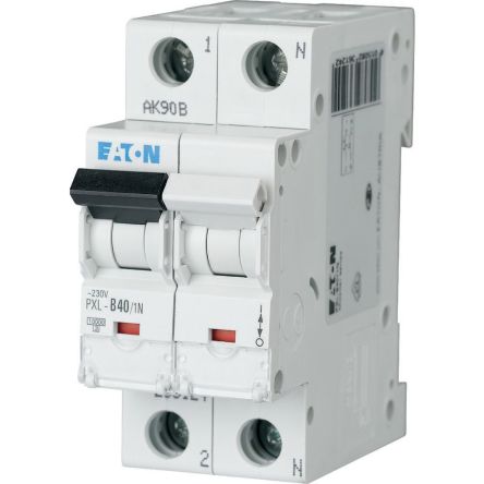 Eaton xPole - PXL PXL MCB, 1P, 40A Curve C, 230V AC, 10 kA Breaking Capacity [236171 PXL-C40/1N]; 255-732