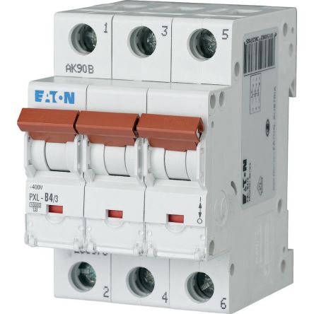 Eaton xPole - PXL PXL MCB, 3P, 4A Curve B, 400V AC, 10 kA Breaking Capacity [236376 PXL-B4/3]; 255-740