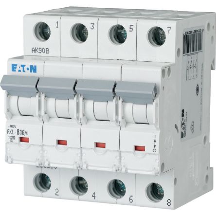 Eaton xPole - PXL PXL MCB, 4P, 16A Curve D, 400V AC, 10 kA Breaking Capacity [236659 PXL-D16/4]; 255-762