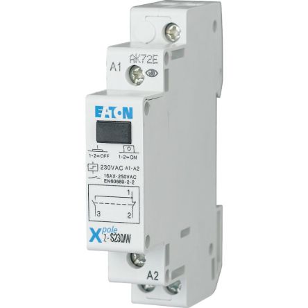 DIN Rail Impulse Relay, 230V ac Coil, 16A Switching Current, SPDT [265290 Z-S230/W]; 255-917