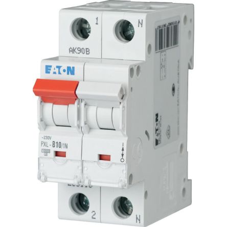 Eaton xPole - PXL PXL MCB, 1P, 10A Curve D, 230V AC, 10 kA Breaking Capacity [236186 PXL-D10/1N]; 256-153