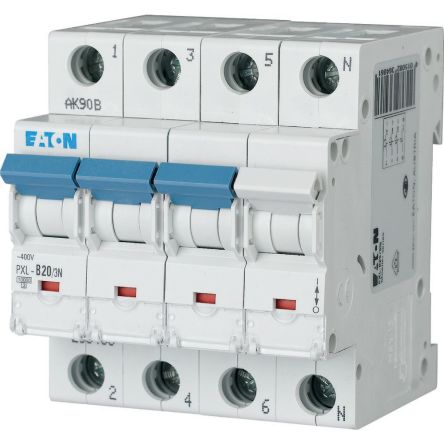 Eaton xPole - PXL PXL MCB, 3P, 20A Curve D, 400V AC, 10 kA Breaking Capacity [236551 PXL-D20/3N]; 256-169