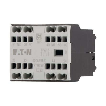 Eaton Auxiliary Contact, 4 Contact, 2 N/C, 2 N/O, Front Fastening, DILEM [230256 22DILEM-C]; 256-251