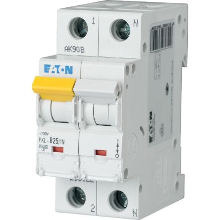 Eaton xPole - PXL PXL MCB, 1P, 25A Curve B, 230V AC, 10 kA Breaking Capacity [236122 PXL-B25/1N]; 256-264