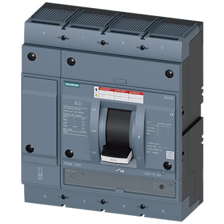 Siemens, SENTRON MCCB Molded Case Circuit Breaker 4P 600A, Breaking Capacity 65 kA, Fixed Mount [3VA5560-6GC46-2AA0]; 256-469