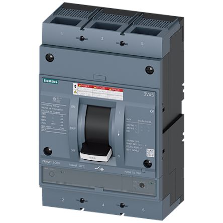 Siemens, SENTRON MCCB Molded Case Circuit Breaker 3P 600A, Breaking Capacity 100 kA, Fixed Mount [3VA5560-7EC32-2AA0]; 256-471