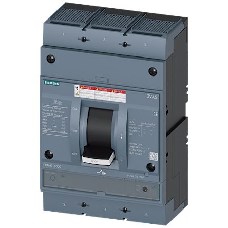 Siemens, SENTRON MCCB Molded Case Circuit Breaker 3P 600A, Breaking Capacity 100 kA, Fixed Mount [3VA5560-7EC36-2AA0]; 256-472