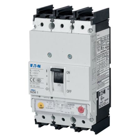 Eaton, Eaton Moeller NZM MCCB Molded Case Circuit Breaker 3P 125A, Breaking Capacity 7.5 kA, Fixed Mount [281569 NZMN1-AF125-NA]; 257-083