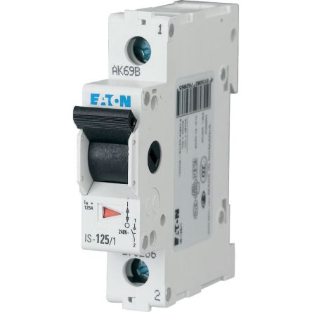 Eaton 1 Pole DIN Rail Isolator Switch - 63A Maximum Current, IP40 [276274 IS-63/1]; 258-320