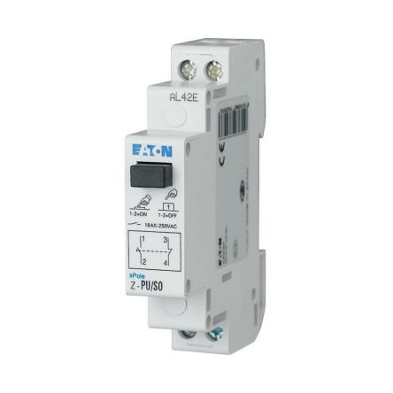 Eaton Z-PU Series Push Button Switch, DIN Rail, 1NC, 1NO, 250V, IP40 [276293 Z-PU/SO]; 258-456
