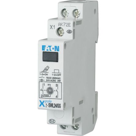 Eaton 2 Pole DIN Rail Isolator Switch - 16A Maximum Current, 2W Power Rating, IP40 [276304 Z-SWL24/SS]; 258-459